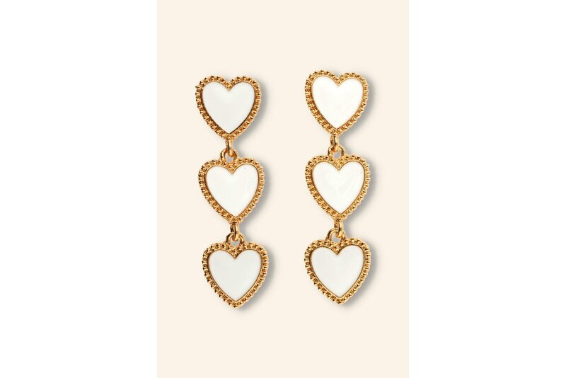 Triple heart statement earring