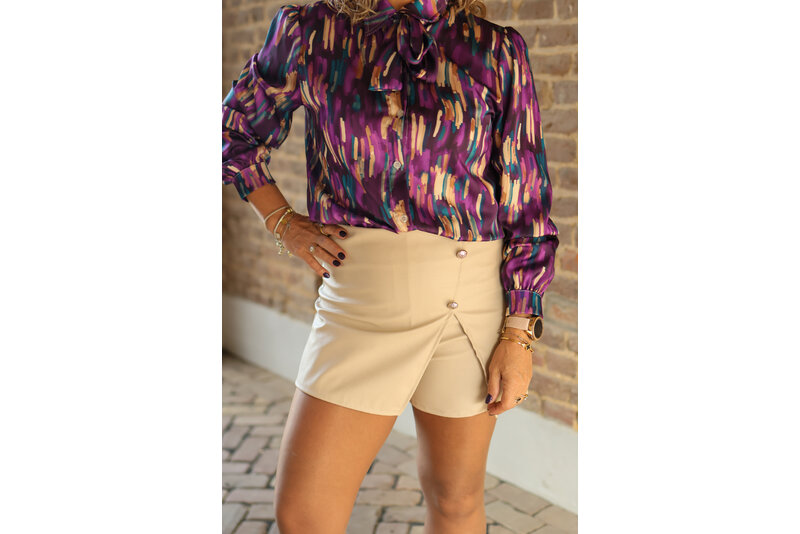 Blouse strik lila multi