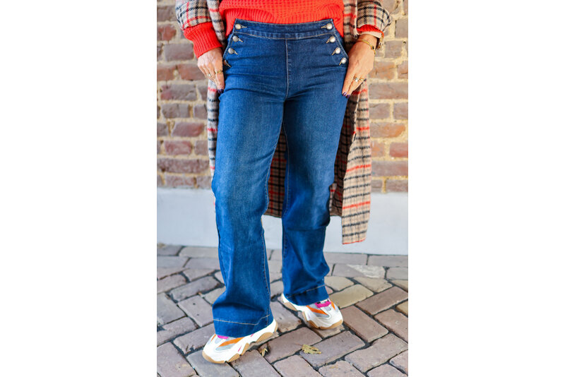 Button wide jeans