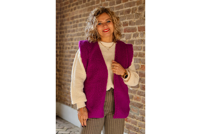 Teddy gilet waistband Lila