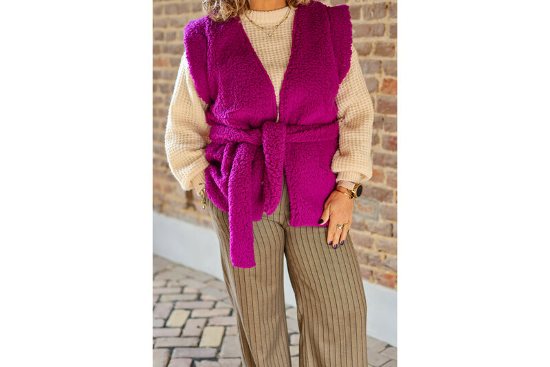 Teddy gilet waistband Lila