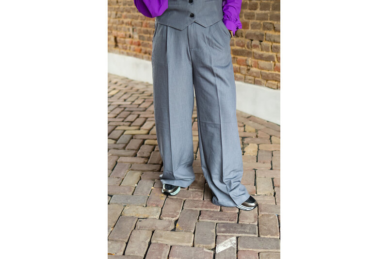 Pantalon wide grijs