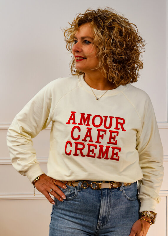 Bisous sweater amour cafecreme