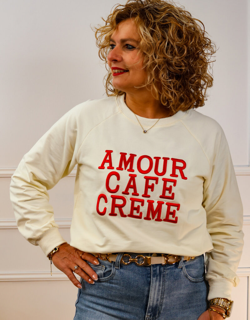 Bisous sweater amour cafecreme