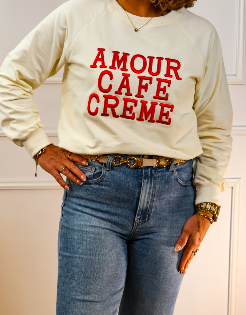 Bisous sweater amour cafecreme