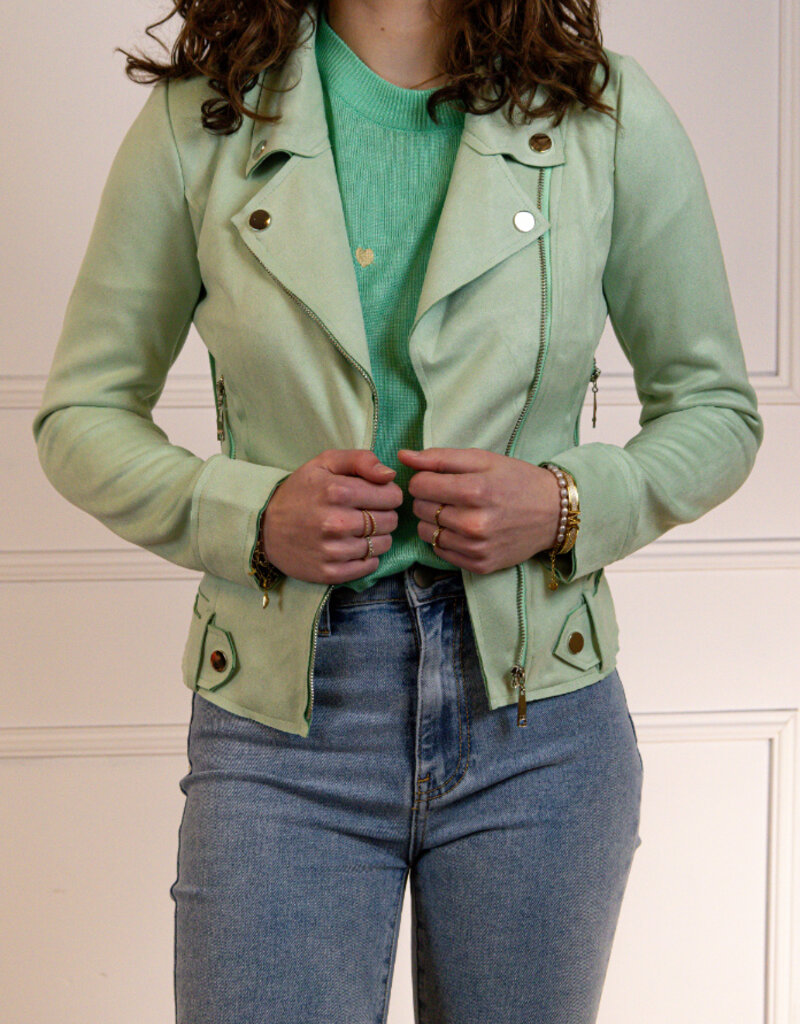 HF Biker jacket pastel groen