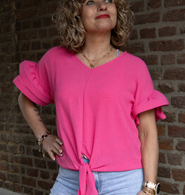 Prato fashion Volant strik top fuchsia