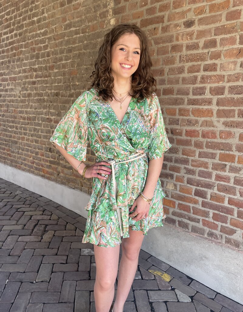 Dress multi print groen