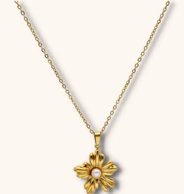 J&J Ketting met parelbloem