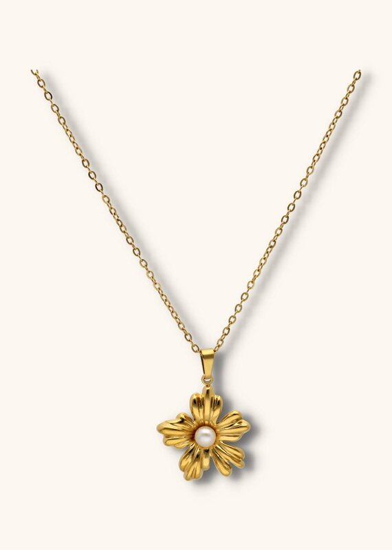 J&J Ketting met parelbloem