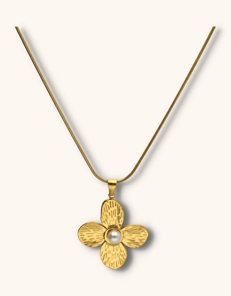 J&J Ketting met statement parelbloem
