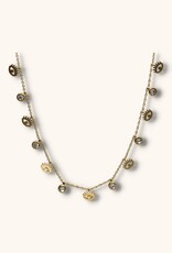J&J Ketting met strass steentjes en oogjes