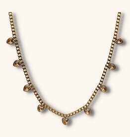 J&J Ketting met strass hartjes