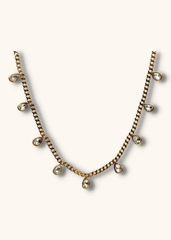 J&J Ketting met strass druppels