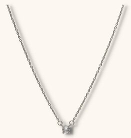 J&J Ketting zilver met diamantje