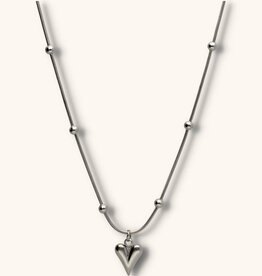 J&J Bold heart ketting zilver