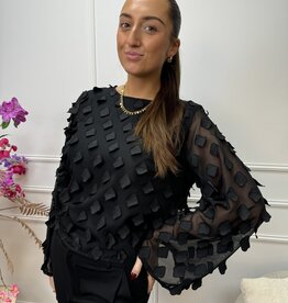 pieces ivan l/s o-neck top black