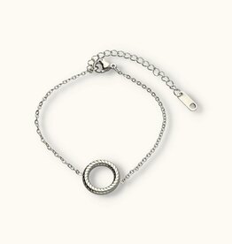 J&J Armbandje met cirkel zilver