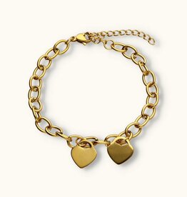 J&J 3 hartjes chain armband