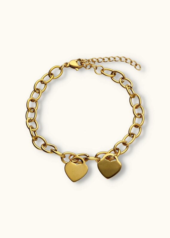 J&J 3 hartjes chain armband