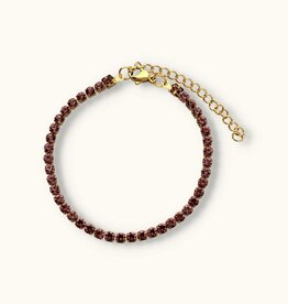 J&J Strass chain armbandje lila