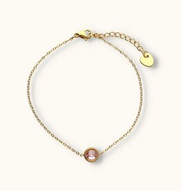 J&J Elegant strass armbandje roze