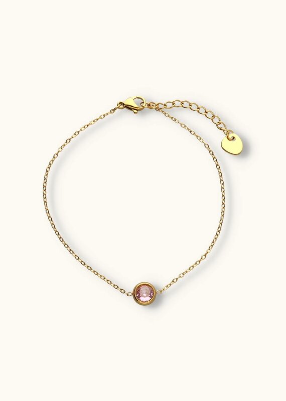 J&J Elegant strass armbandje roze