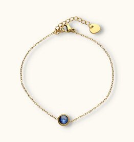 J&J Elegant strass armbandje blauw