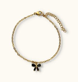 J&J Strikje armband met zwart strass