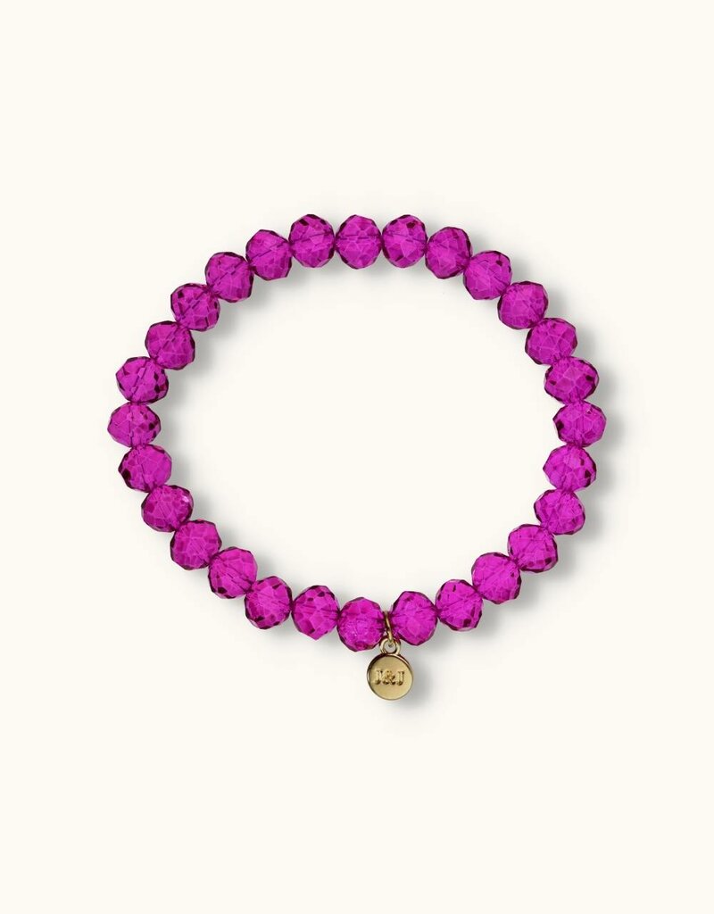 J&J Crystal armband fuchsia helder
