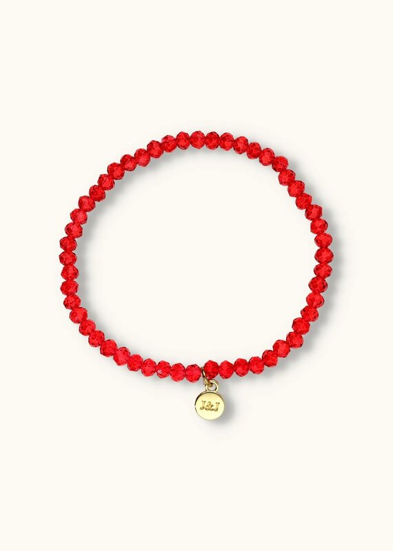 J&J Crystal armband vurig rood helder