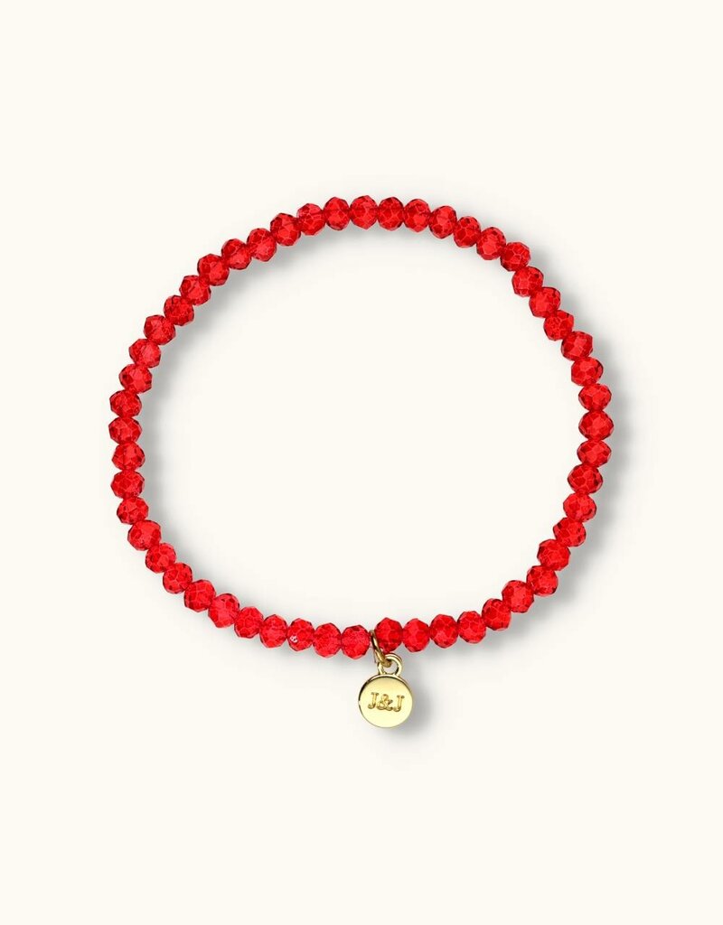 J&J Crystal armband vurig rood helder