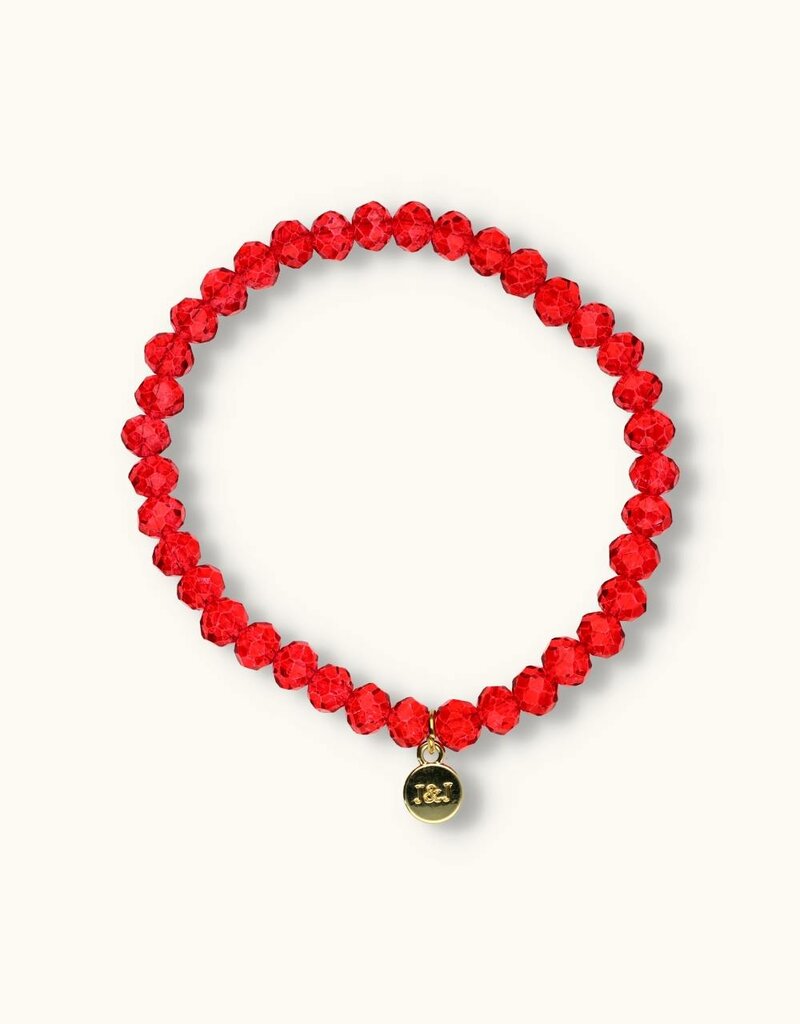 J&J Crystal armband vurig rood helder