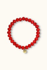 J&J Crystal armband vurig rood helder