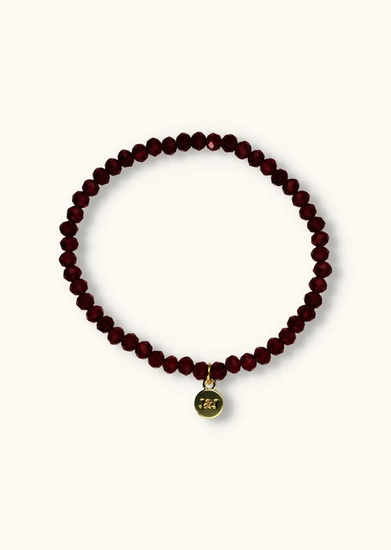 J&J Crystal armband dark wine