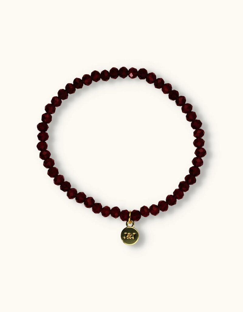 J&J Crystal armband dark wine