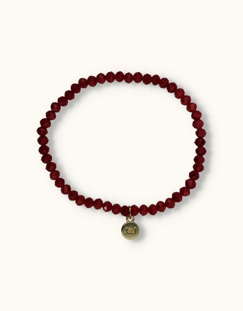 J&J Crystal armband wine red