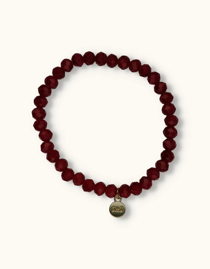 J&J Crystal armband wine red