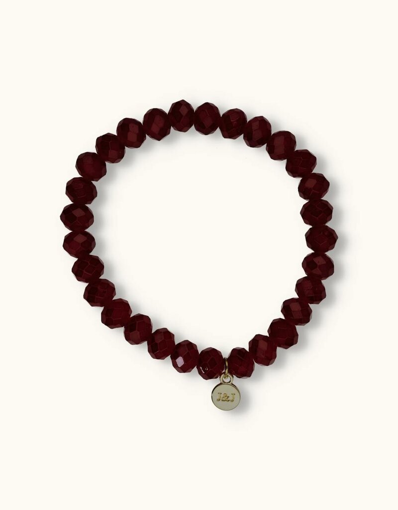 J&J Crystal armband wine red