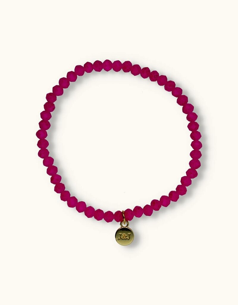 J&J Crystal armband Fuchsia