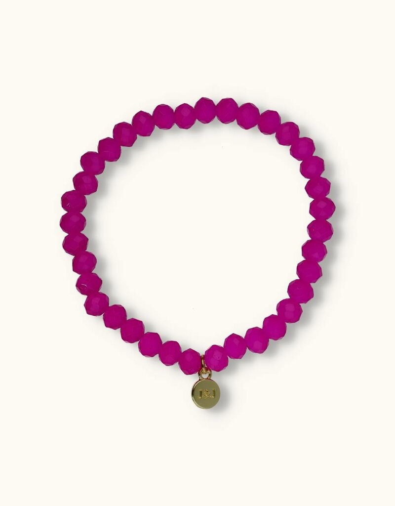 J&J Crystal armband Fuchsia