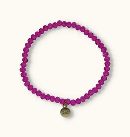 J&J Crystal armband flower fuchsia
