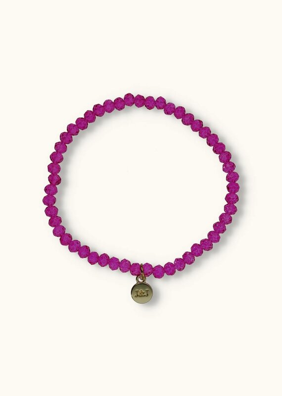 J&J Crystal armband flower fuchsia