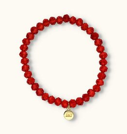 J&J Crystal armband blood red 8mm dikte