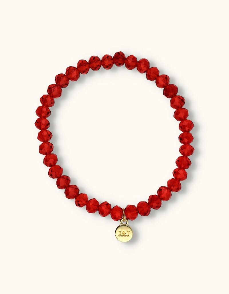 J&J Crystal armband blood red