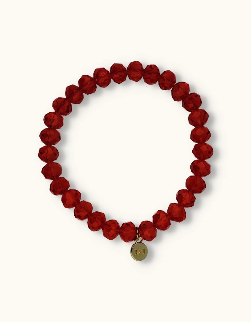 J&J Crystal armband blood red