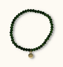 J&J Crystal armband mos green 8mm dikte