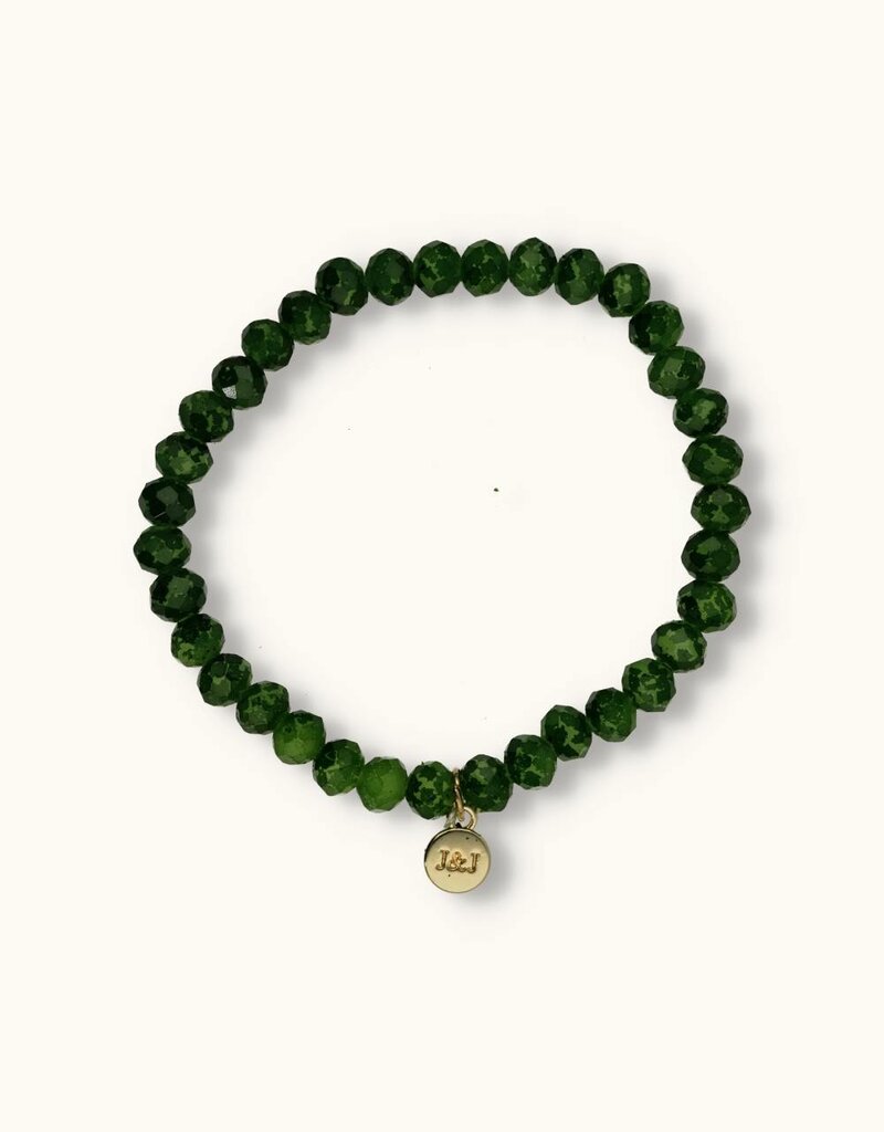 J&J Crystal armband mos green