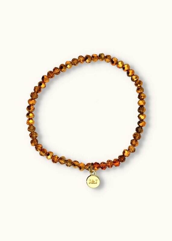 J&J Crystal armband shiny bronze