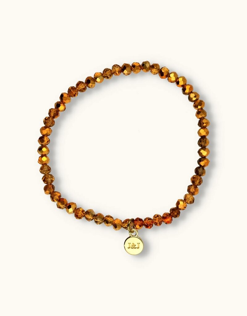 J&J Crystal armband shiny bronze